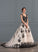 Wedding Lace Court Appliques Dress Miley V-neck Tulle Wedding Dresses Train With Ball-Gown/Princess