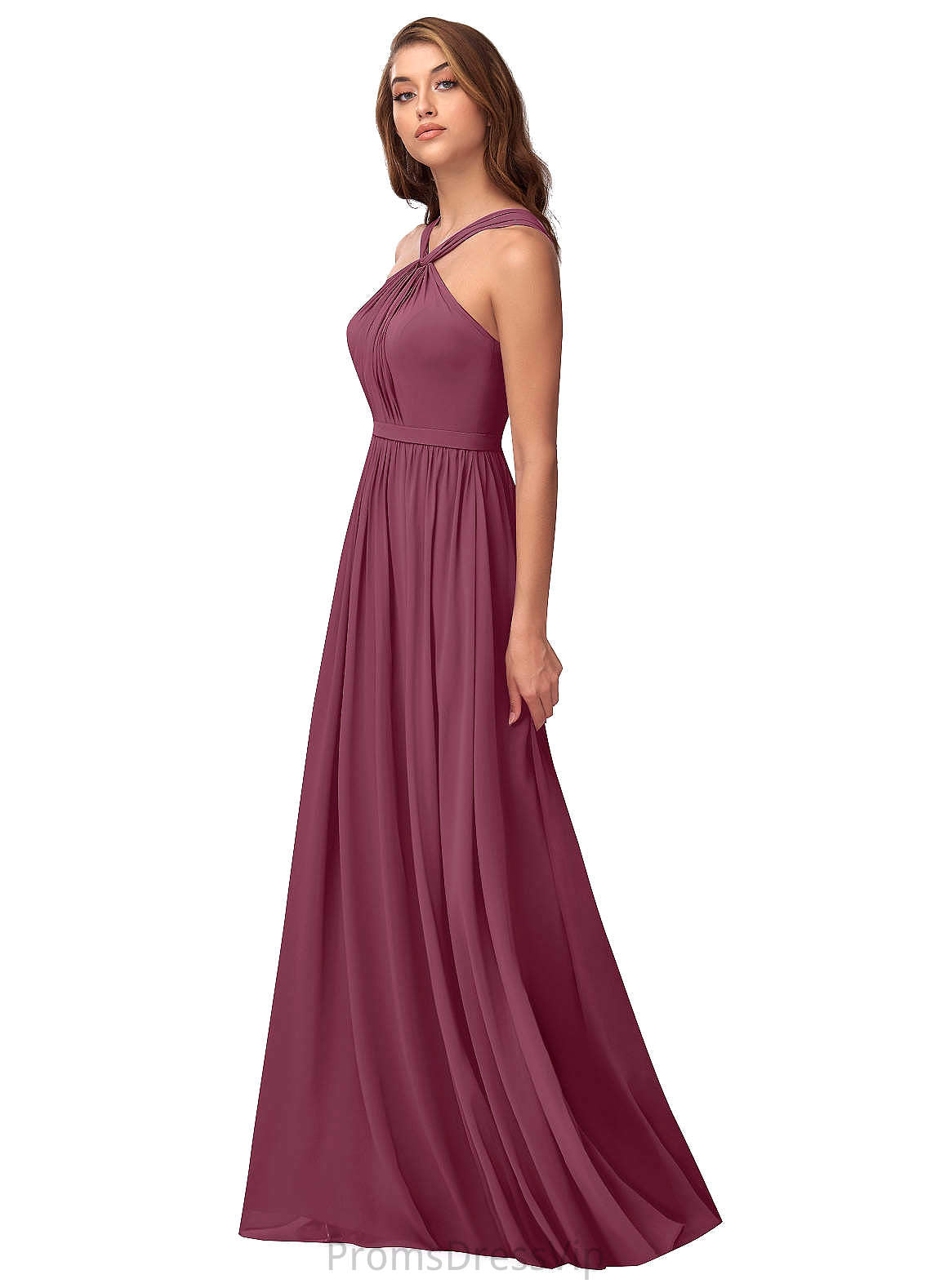 Melinda Spaghetti Staps A-Line/Princess Tea Length Natural Waist Sleeveless Bridesmaid Dresses