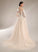 With Sequins Train Arielle Wedding Wedding Dresses Ball-Gown/Princess Chapel Illusion Dress