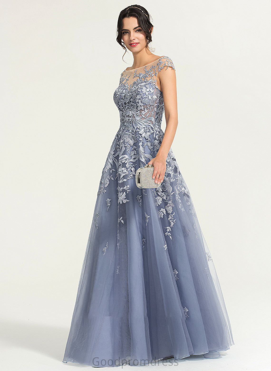 Tulle Floor-Length Scoop Ball-Gown/Princess Prom Dresses Lainey Neck