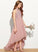 Courtney Lace Junior Bridesmaid Dresses Scoop A-Line Chiffon Asymmetrical Neck