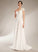 Dress Martina A-Line Wedding Train With Court V-neck Wedding Dresses Bow(s)