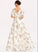 A-Line Flower(s) V-neck SplitFront Embellishment Length Floor-Length Silhouette Neckline Fabric Kay Floor Length Bridesmaid Dresses