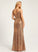 Trumpet/Mermaid Floor-Length Fabric Neckline Silhouette Embellishment One-Shoulder Sequins Length Anne Sleeveless Spaghetti Staps Bridesmaid Dresses