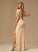 SplitFront Floor-Length Neckline Fabric V-neck Embellishment Silhouette Length A-Line Riley Short Sleeves A-Line/Princess Bridesmaid Dresses