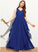 Elyse Junior Bridesmaid Dresses Floor-Length Cascading Ruffles With Chiffon V-neck A-Line