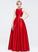 Floor-Length Scoop Prom Dresses Saniyah Sequins Beading Neck With Ball-Gown/Princess Taffeta