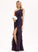 CascadingRuffles Embellishment One-Shoulder Neckline A-Line SplitFront Length Floor-Length Fabric Silhouette Leanna Natural Waist Bridesmaid Dresses