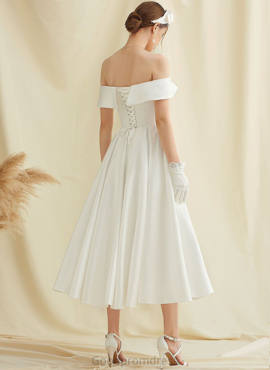 Wedding Dresses With Pockets Dress A-Line Satin Tea-Length Wedding Annika