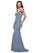 Paisley Floor Length Natural Waist V-Neck Sleeveless Bridesmaid Dresses