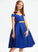 Off-the-Shoulder Satin With A-Line Junior Bridesmaid Dresses Bow(s) Ashly Beading Knee-Length