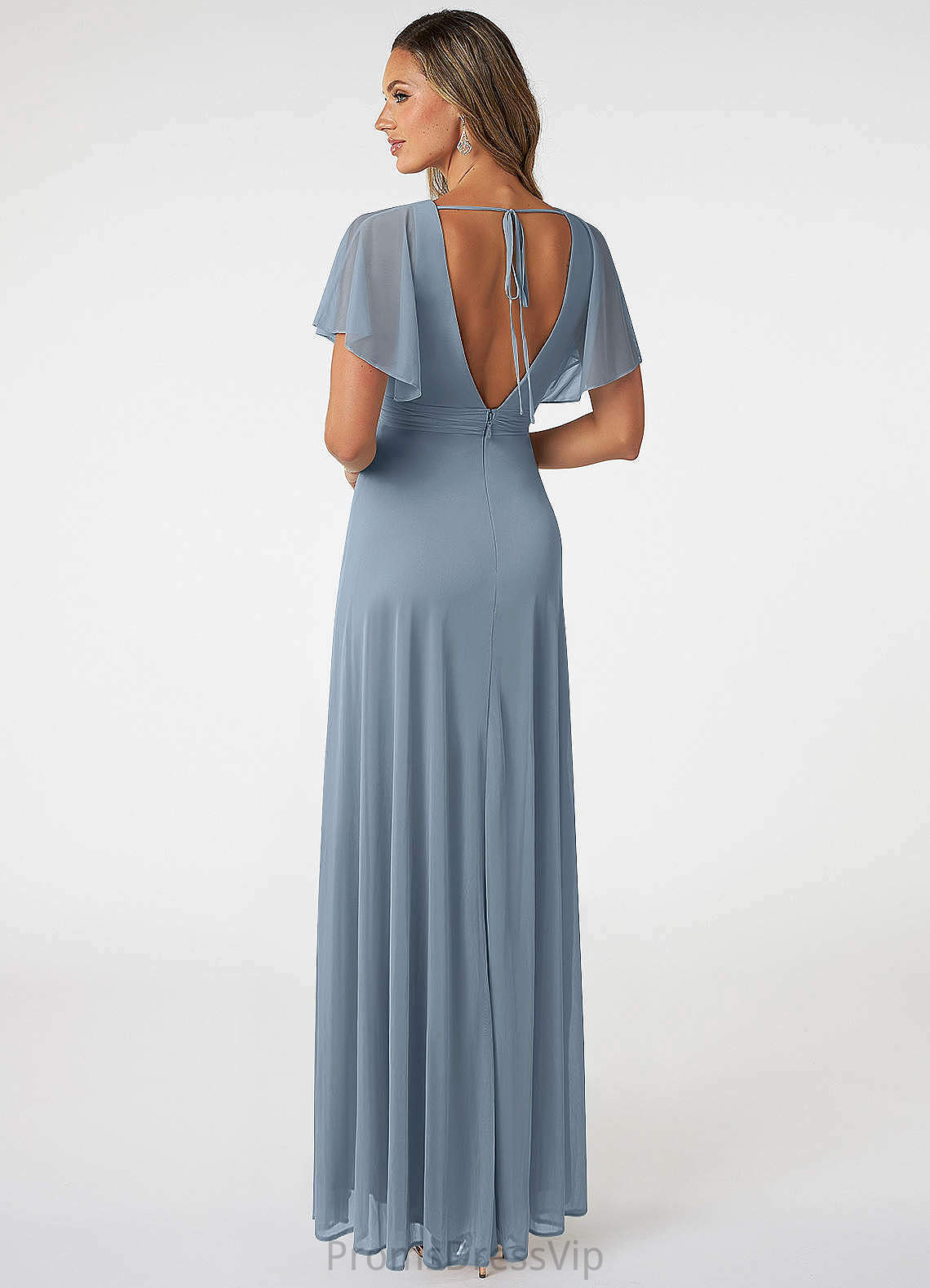 Makena Halter Floor Length A-Line/Princess Sleeveless Natural Waist Bridesmaid Dresses