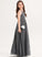 Ruffle Chiffon Floor-Length With Scoop Neck Estrella Lace Junior Bridesmaid Dresses A-Line