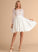 Neck Lace Dress Ball-Gown/Princess Scoop Satin Knee-Length Wedding Dresses Olive Wedding