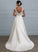 Sweep With Dress Satin Sequins Ball-Gown/Princess Ruffle Train V-neck Wedding Wedding Dresses Sarai Beading
