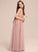Junior Bridesmaid Dresses Chiffon Bow(s) Ruffle Scoop Floor-Length With Neck Mariam A-Line