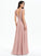 With Yvonne Front Prom Dresses A-Line Floor-Length V-neck Chiffon Split Lace