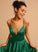 V-neck Satin Elliana A-Line Prom Dresses Floor-Length
