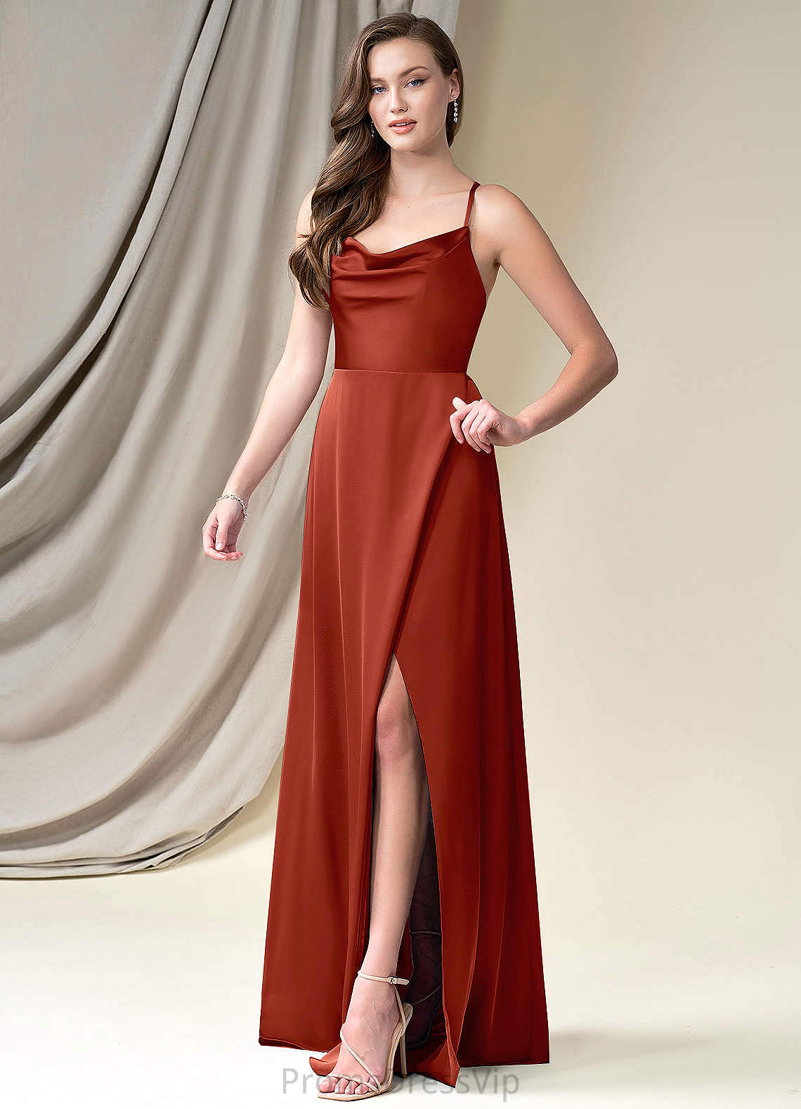 Jillian Floor Length Sleeveless Natural Waist Scoop A-Line/Princess Bridesmaid Dresses