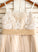 Tulle Neckline With Bow(s) Knee-Length A-Line Celeste Junior Bridesmaid Dresses Sash Square
