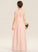 With A-Line Lace V-neck Chiffon Floor-Length Addyson Ruffle Junior Bridesmaid Dresses