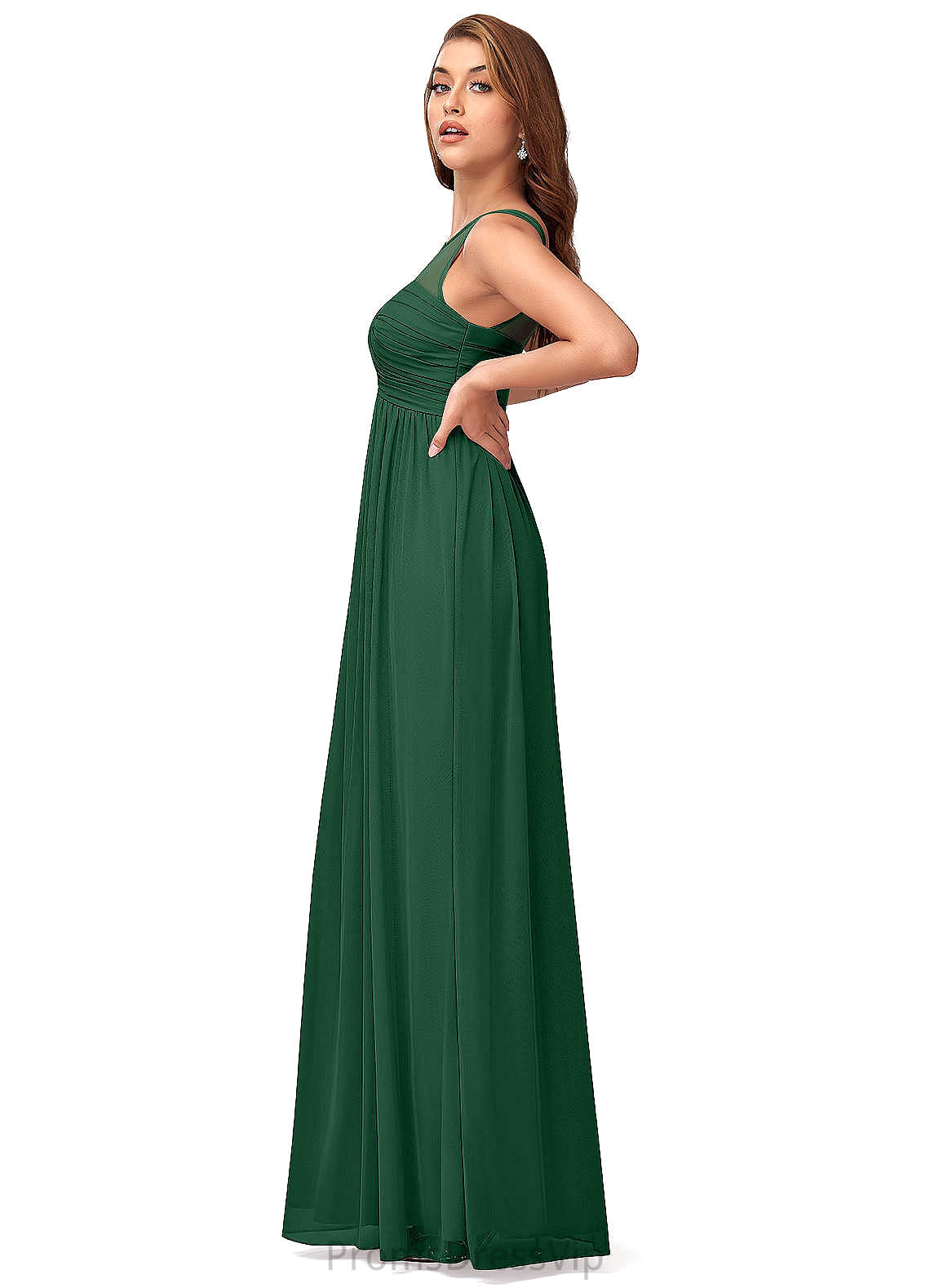 Addisyn Natural Waist Floor Length Off The Shoulder Sleeveless A-Line/Princess Bridesmaid Dresses