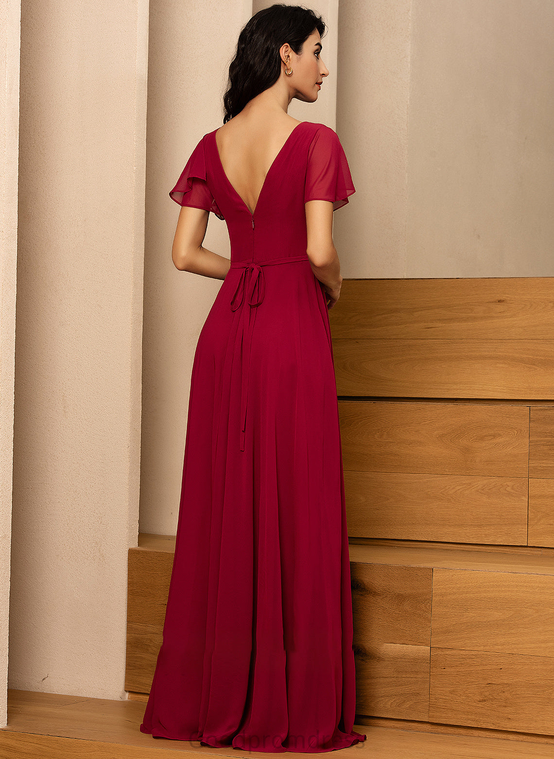V-neck Neckline Straps Length Silhouette A-Line Floor-Length Fabric Melany A-Line/Princess Natural Waist Floor Length Bridesmaid Dresses