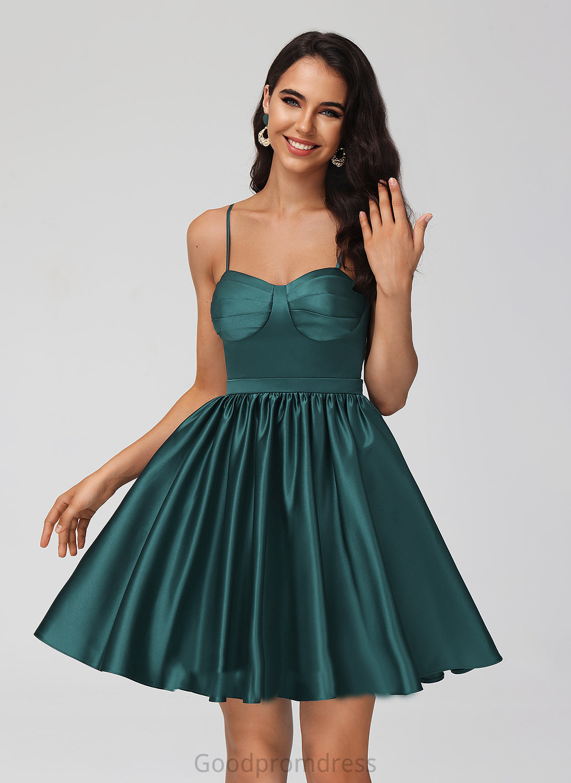 Homecoming Dresses With Short/Mini Sweetheart Satin Pockets Homecoming Dress A-Line Haylie