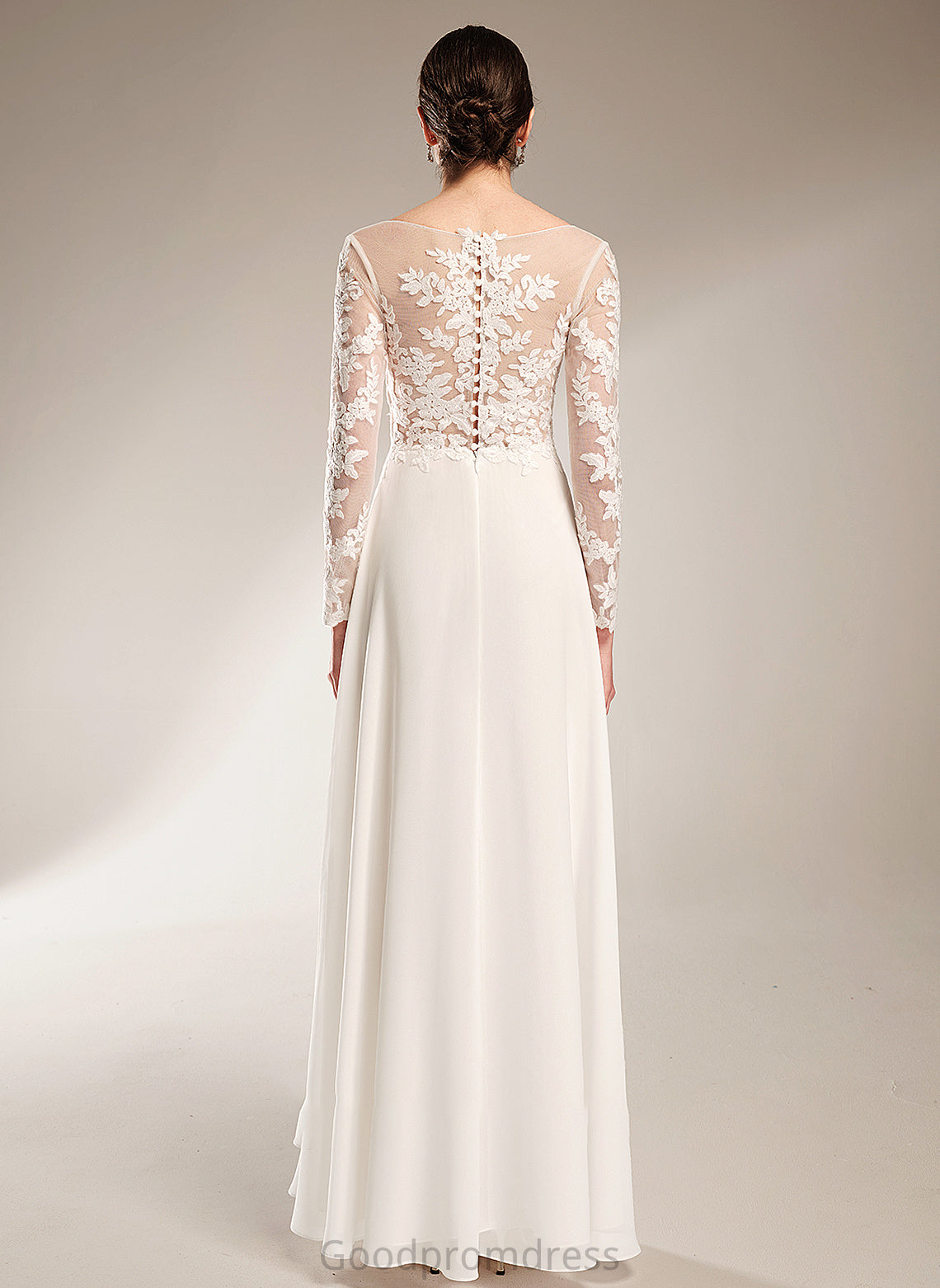 Dress V-neck With Split Wedding A-Line Wedding Dresses Front Floor-Length Azul