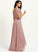 Length Embellishment Asymmetrical Fabric A-Line SplitFront Silhouette Neckline V-neck Maren Straps Floor Length Bridesmaid Dresses