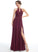 Neckline Fabric Silhouette Halter A-Line SplitFront Floor-Length Length Embellishment Laurel Natural Waist A-Line/Princess Bridesmaid Dresses