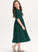 With Abigail A-Line Chiffon Neck Junior Bridesmaid Dresses Scoop Tea-Length Lace Pleated