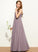 Floor-Length Rosalie Junior Bridesmaid Dresses V-neck Chiffon Lace A-Line
