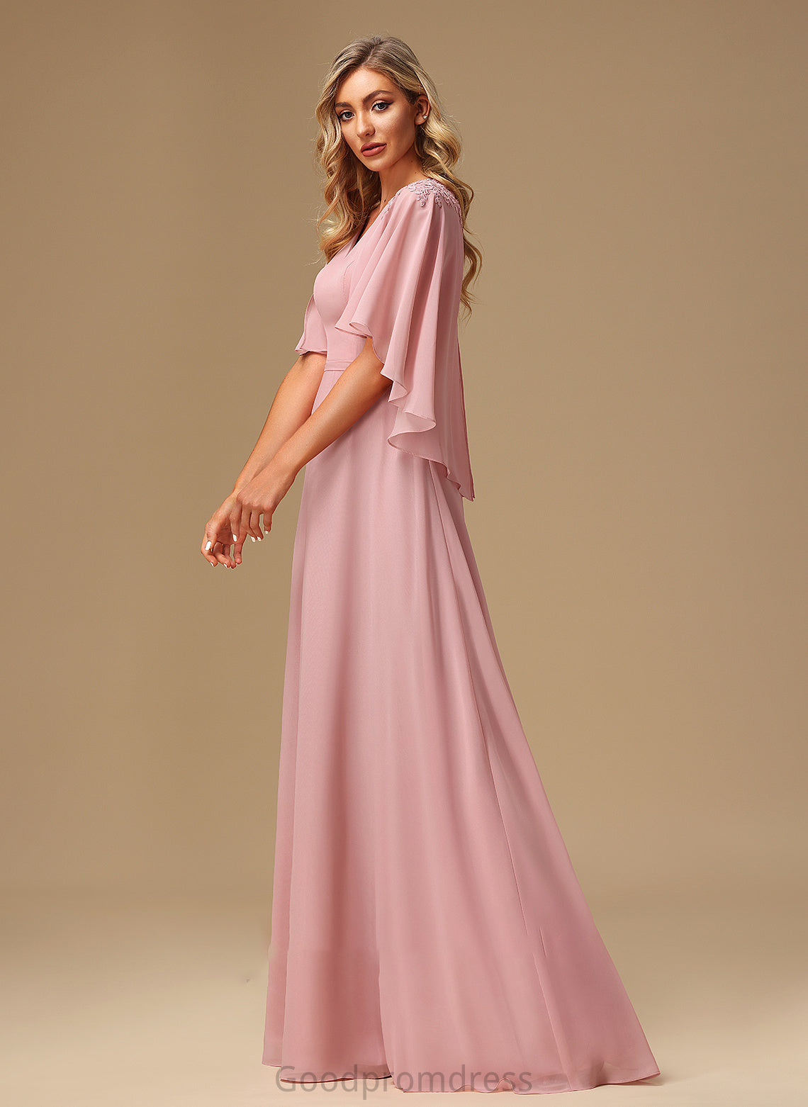 Fabric Length Floor-Length A-Line Neckline Silhouette V-neck Embellishment Lace Adrianna Sleeveless Knee Length Bridesmaid Dresses