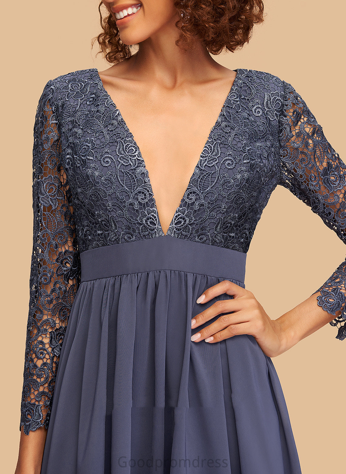 Dress With V-neck Lace Homecoming Dresses Kailey Chiffon Homecoming Short/Mini A-Line