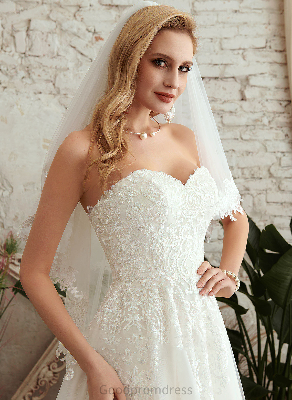 A-Line Wedding Dress With Wedding Dresses Train Lace Brenna Court Sweetheart
