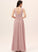 A-Line Ruffle Length Neckline Embellishment Fabric Floor-Length V-neck Silhouette Annabella A-Line/Princess Natural Waist Bridesmaid Dresses