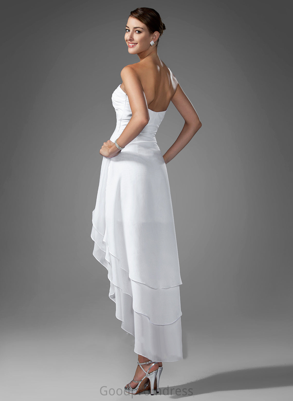 Asymmetrical Beading Charlotte Ruffle Homecoming Dresses Chiffon Sweetheart Homecoming Dress A-Line With