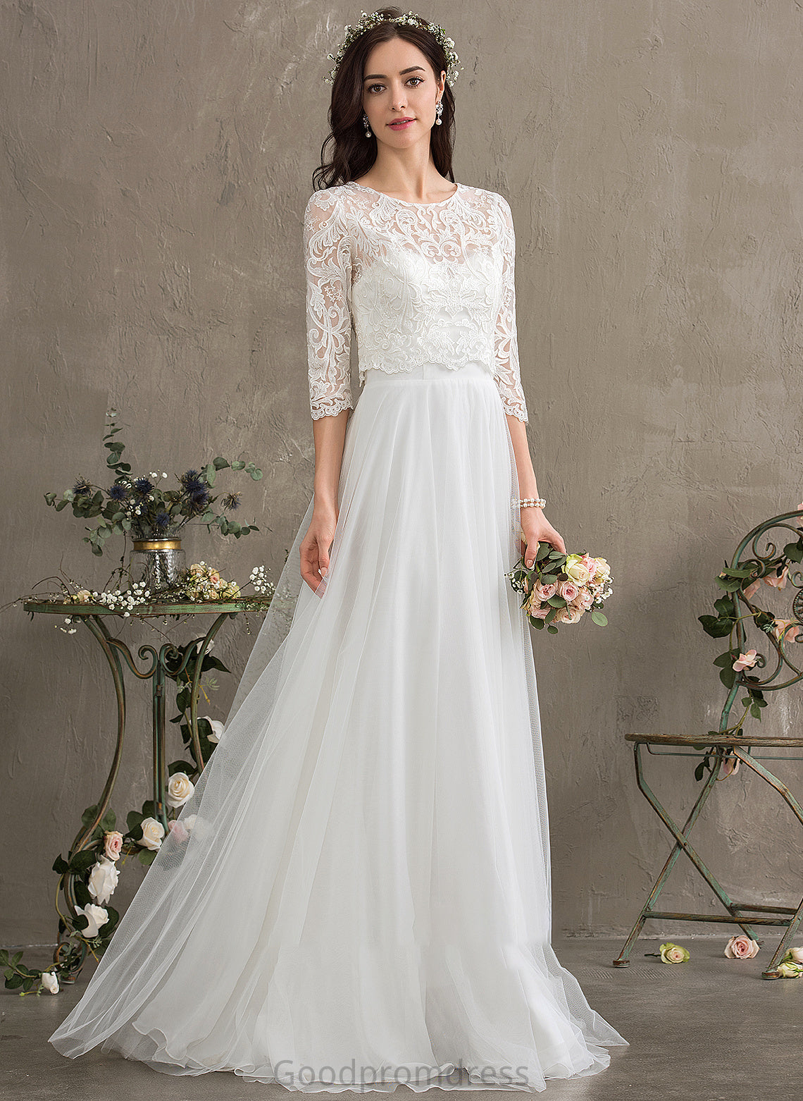 Sarahi Floor-Length Wedding Dresses A-Line Wedding Dress Tulle Sweetheart