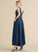 Asymmetrical Prom Dresses Maud Satin With Pockets Ball-Gown/Princess V-neck