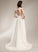V-neck Sequins A-Line Wedding Dresses Train Dress With Wedding Saniyah Court