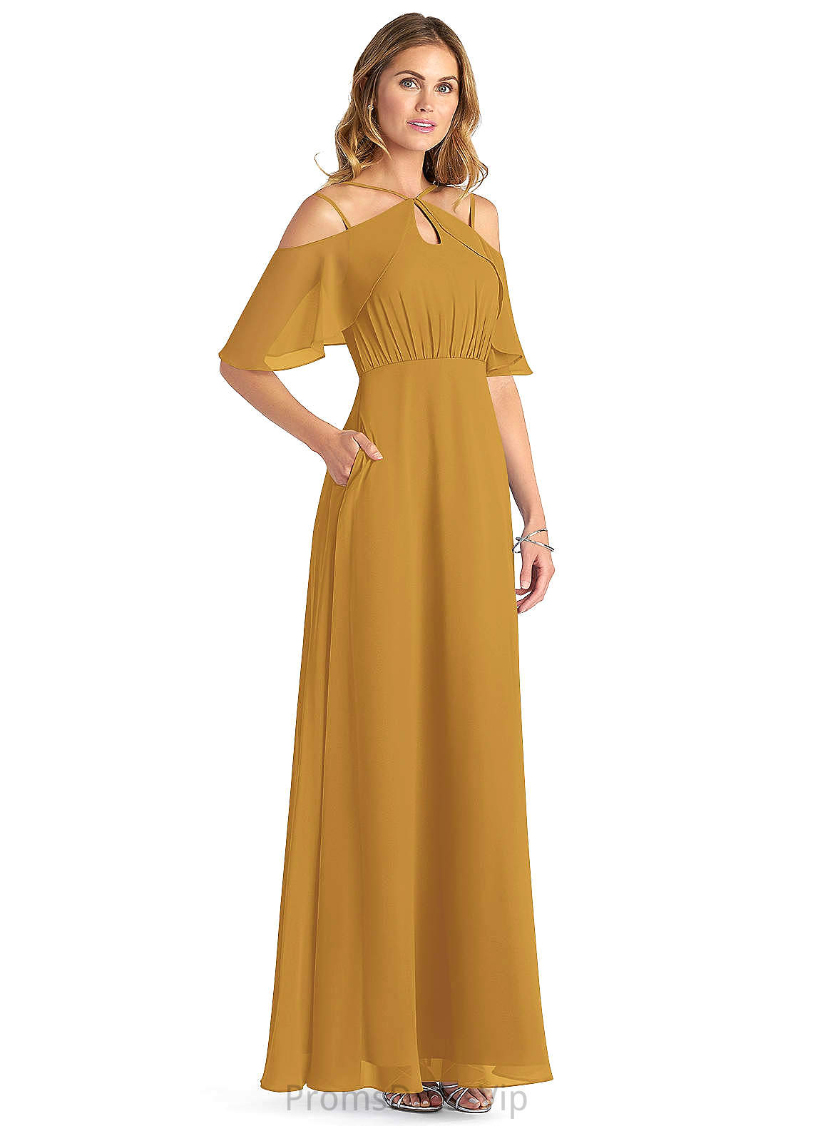 Elizabeth A-Line/Princess Scoop Floor Length Sleeveless Natural Waist Bridesmaid Dresses