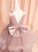 Girl - Sleeveless Ball-Gown/Princess Back Dress Flower Girl Dresses Floor-length Flower Neck Tulle April Scoop With Beading/Bow(s)/V