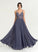 With Chiffon Olympia V-neck Prom Dresses A-Line Floor-Length Sequins Beading