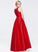Floor-Length Scoop Prom Dresses Saniyah Sequins Beading Neck With Ball-Gown/Princess Taffeta