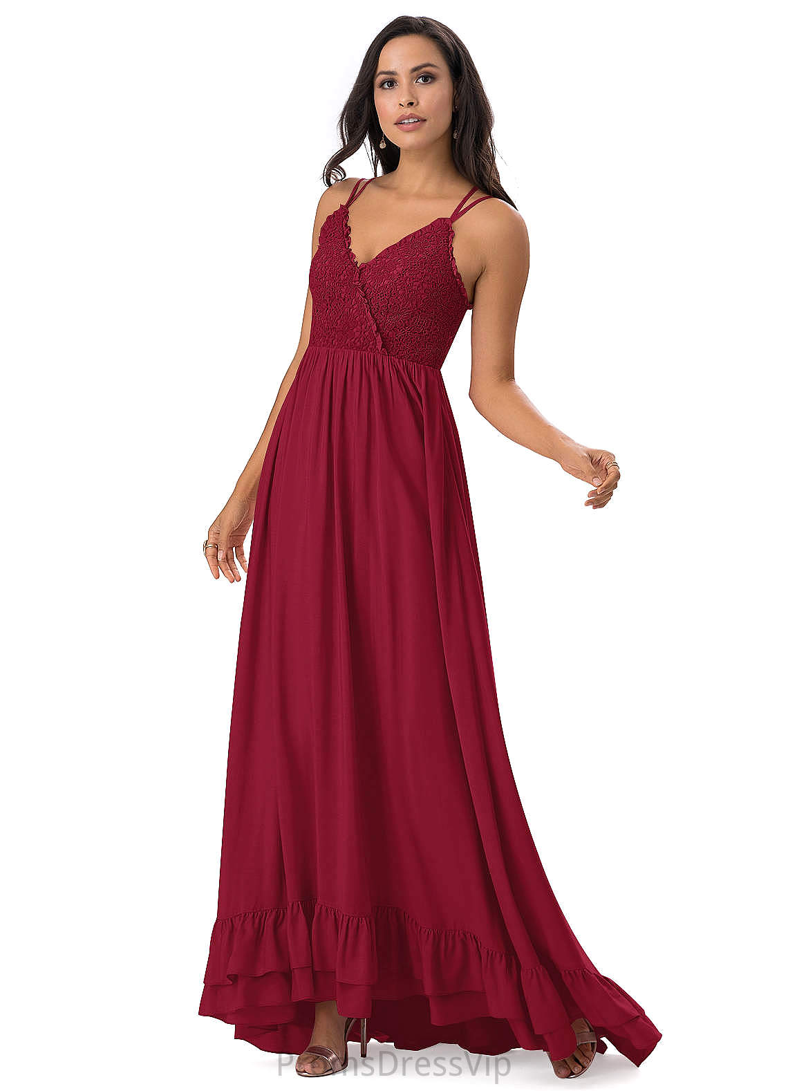 Kit A-Line/Princess Floor Length V-Neck Sleeveless Natural Waist Bridesmaid Dresses