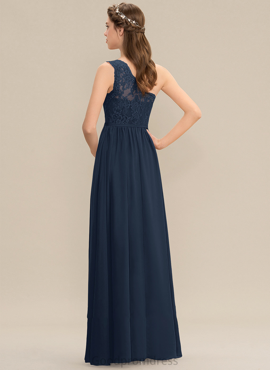 A-Line Silhouette Embellishment Floor-Length One-Shoulder Fabric Length Neckline SplitFront Dixie Sleeveless Natural Waist Bridesmaid Dresses
