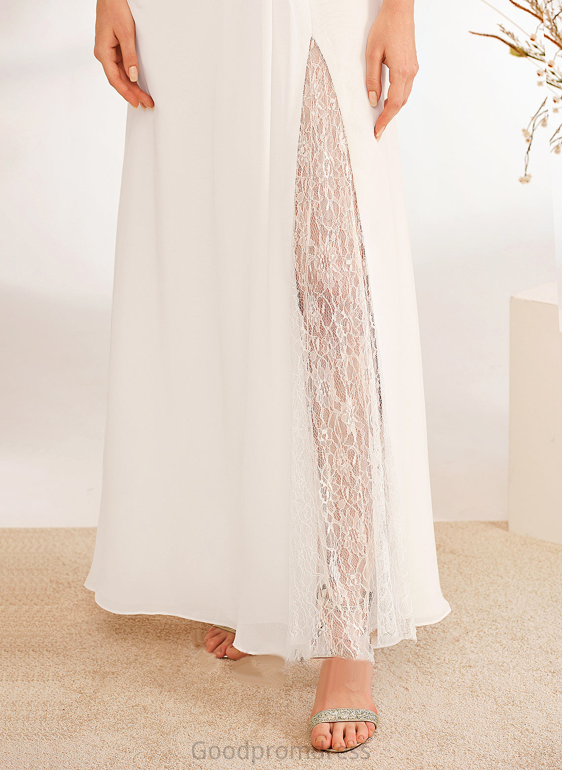 Dress A-Line Bow(s) Wedding Rosalind Floor-Length V-neck Wedding Dresses Lace With