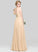 Floor-Length Length One-Shoulder Flower(s) Embellishment Ruffle Neckline A-Line Silhouette Fabric Lorena Natural Waist Bridesmaid Dresses