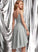 V-neck With Beading Prom Dresses Asymmetrical Chiffon Jeanie A-Line